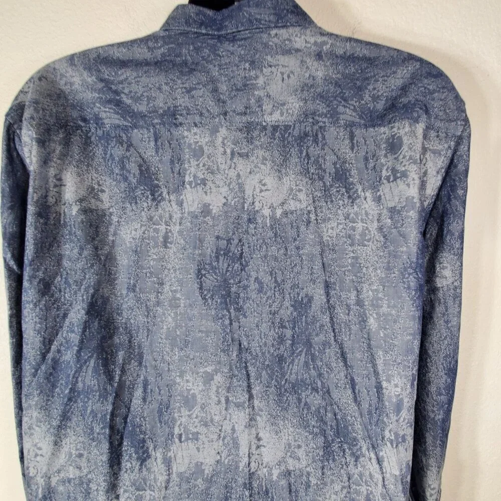 Calvin Klein Men's Slim-Fit Jacquard Shirt XXL Dusty Blue - Picture 12 of 13